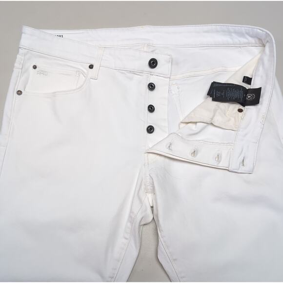G-Star Raw 3301 ELTO Jeans Men's 38x36 Measure 39X34 White Denim Slim Fit - Picture 4 of 16